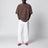 Loose Pocket T-shirt in tobacco-coloured cotton jersey