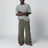 Pantaloni cargo Mandler in popeline di cotone verde militare