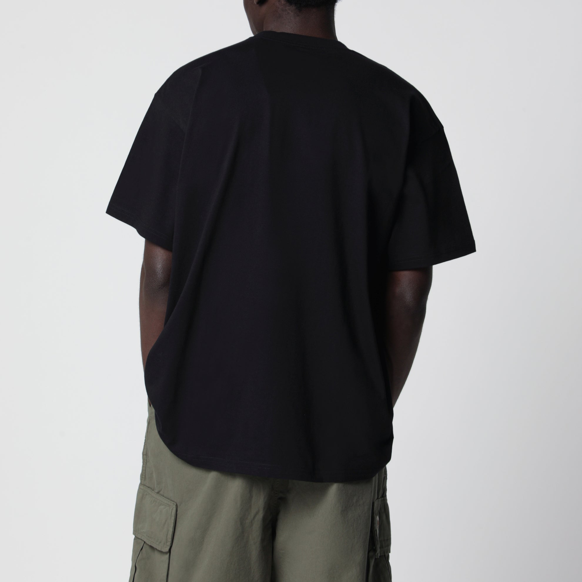 T-shirt Road Side Snack ampia in cotone nera