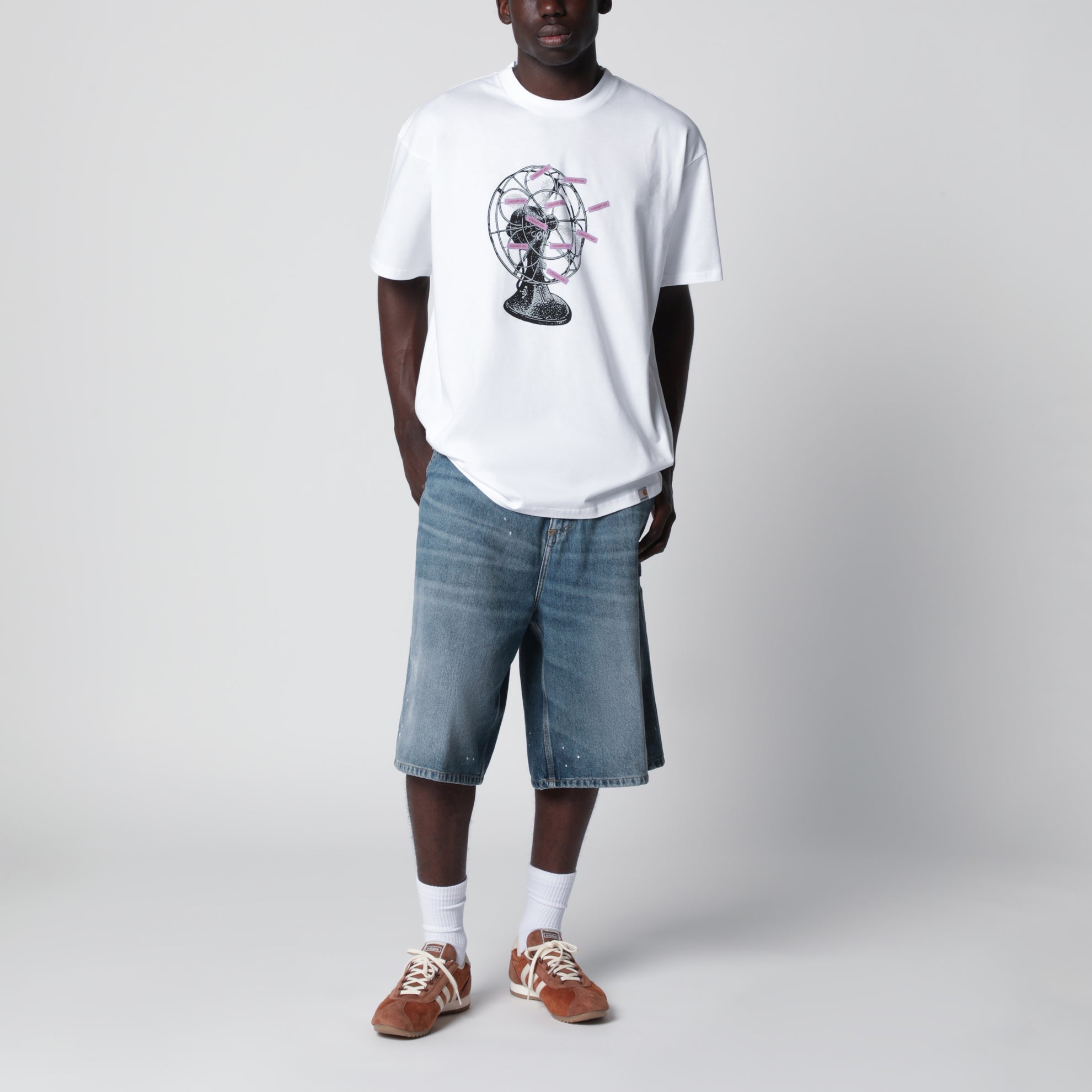 T-shirt S/S Fan bianca in cotone con stampa grafica