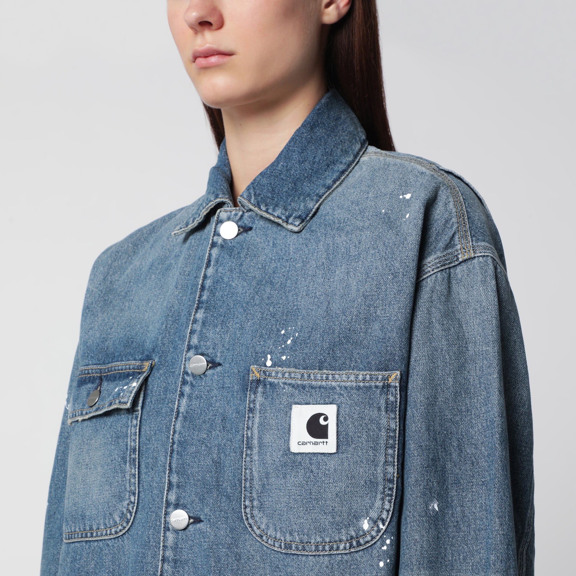 Giacca OG Michigan in denim destroy blu
