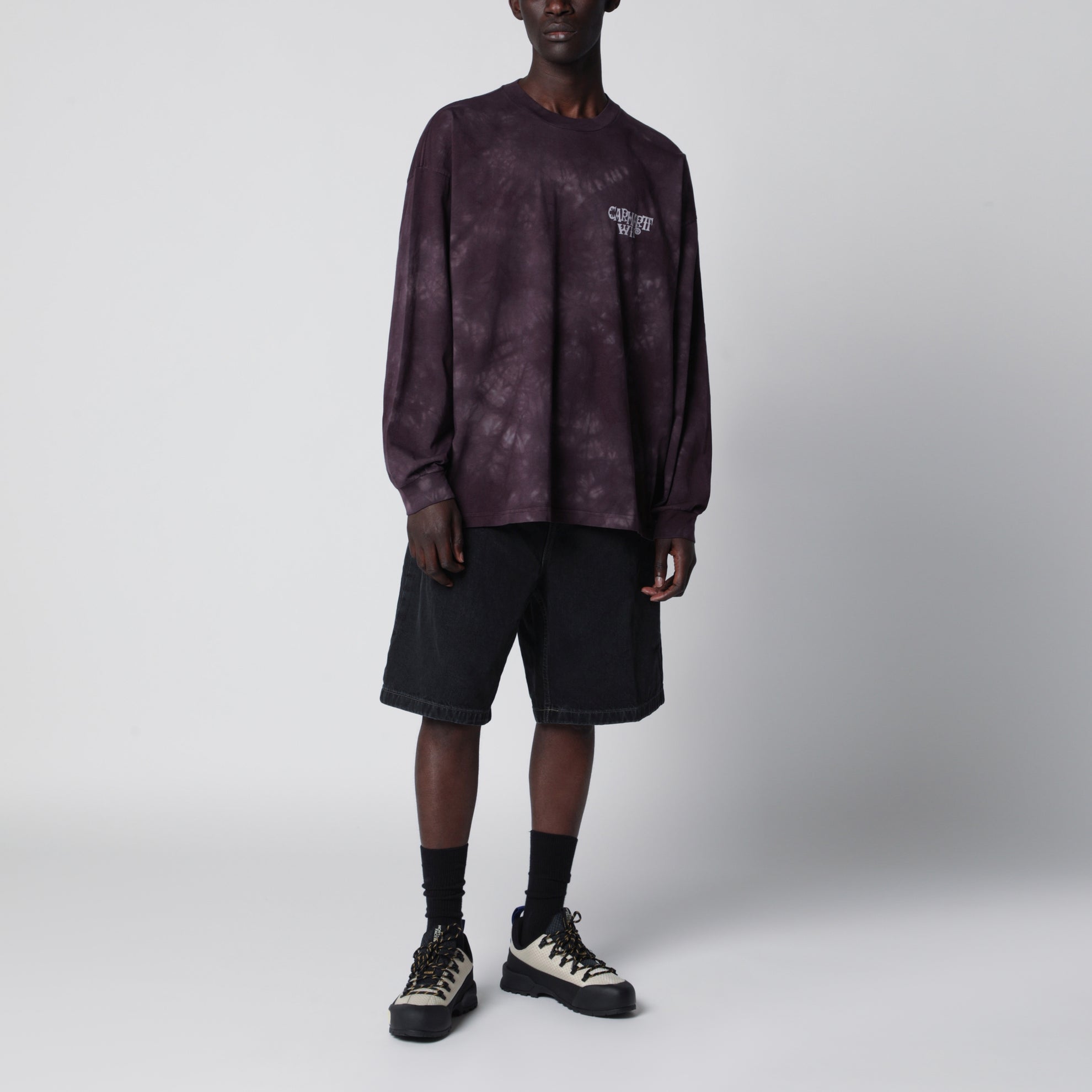 Brandon loose-fit low-rise denim shorts in black