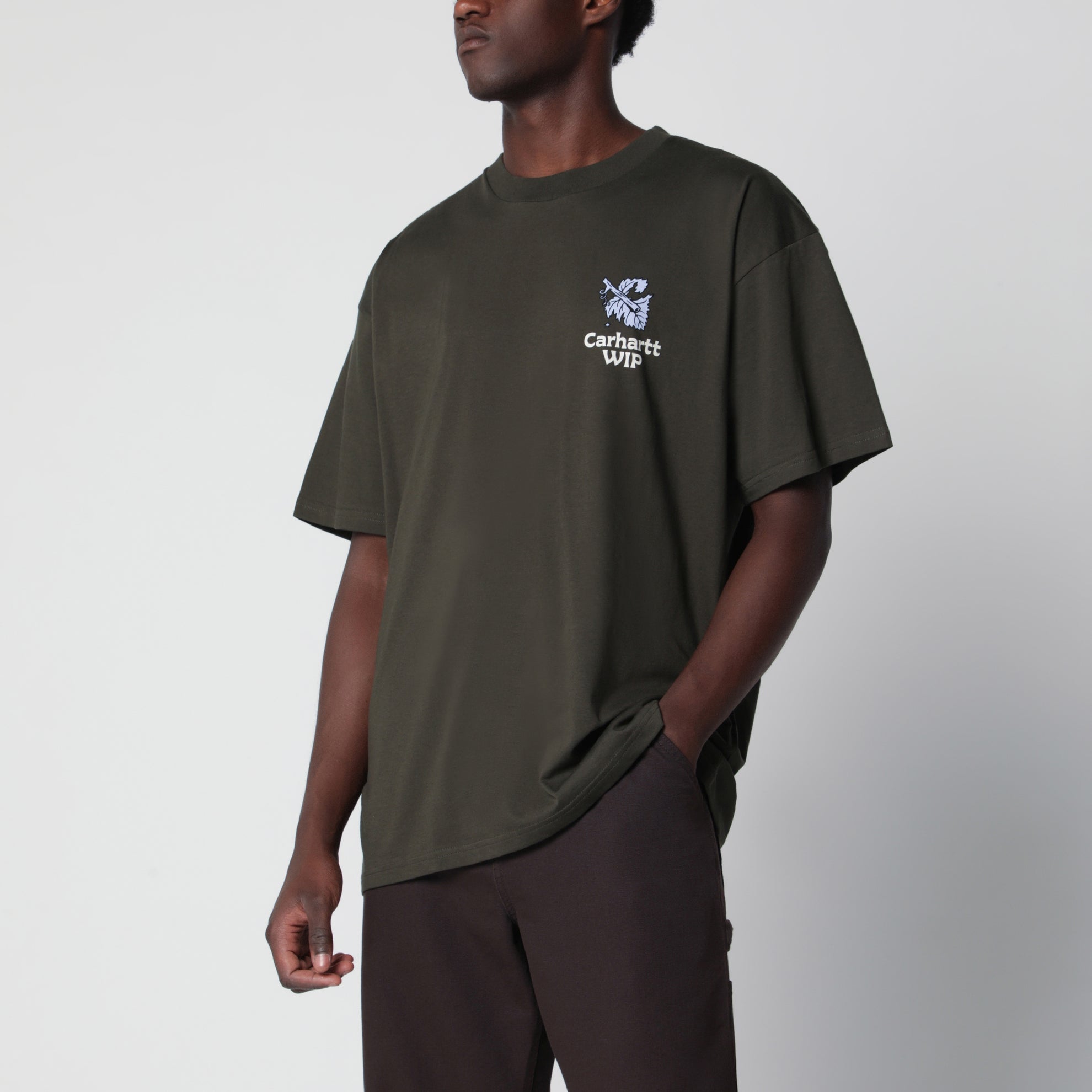 T-shirt Grape Picker en coton vert cyprès