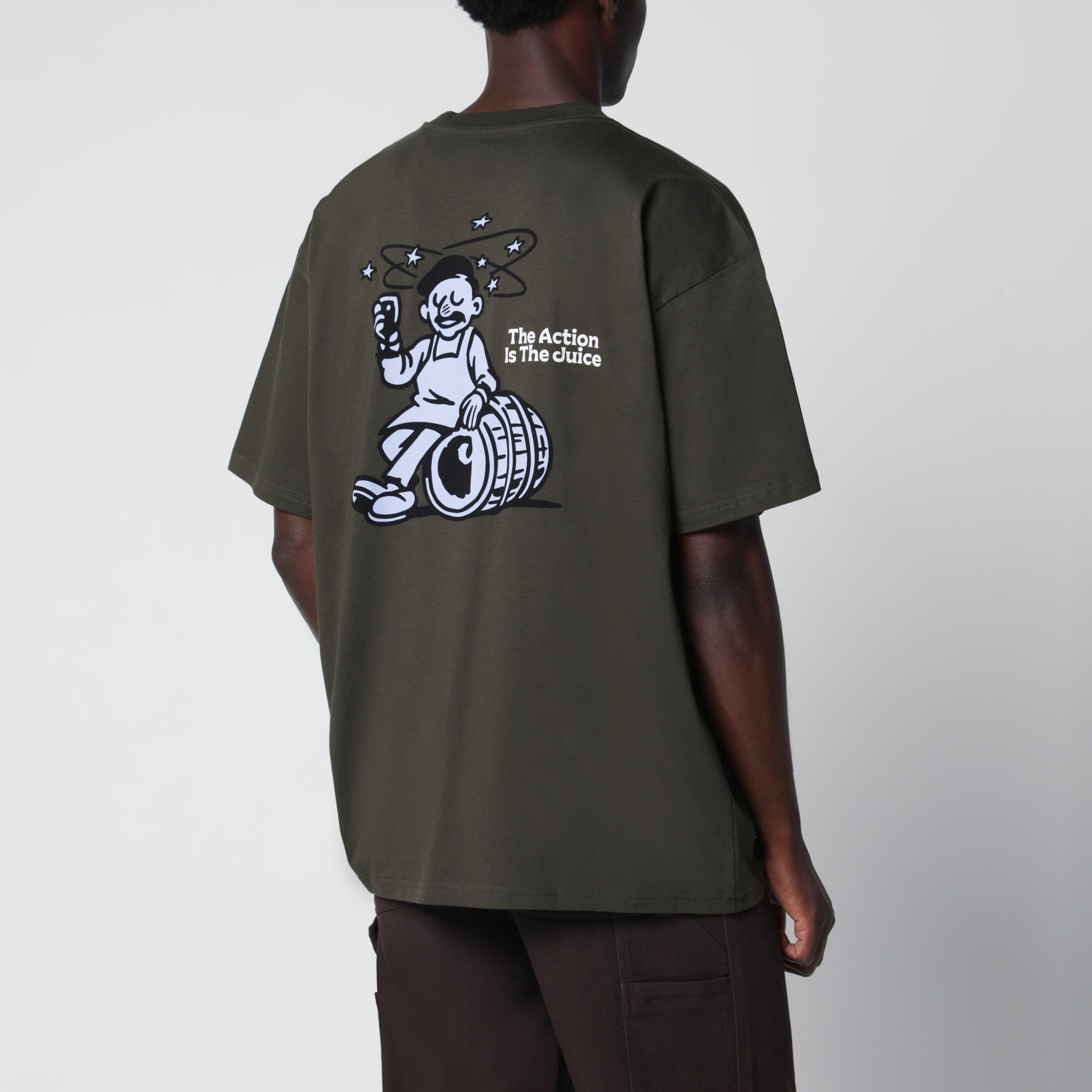 T-shirt Grape Picker en coton vert cyprès