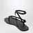 Black smooth leather crossover sandals
