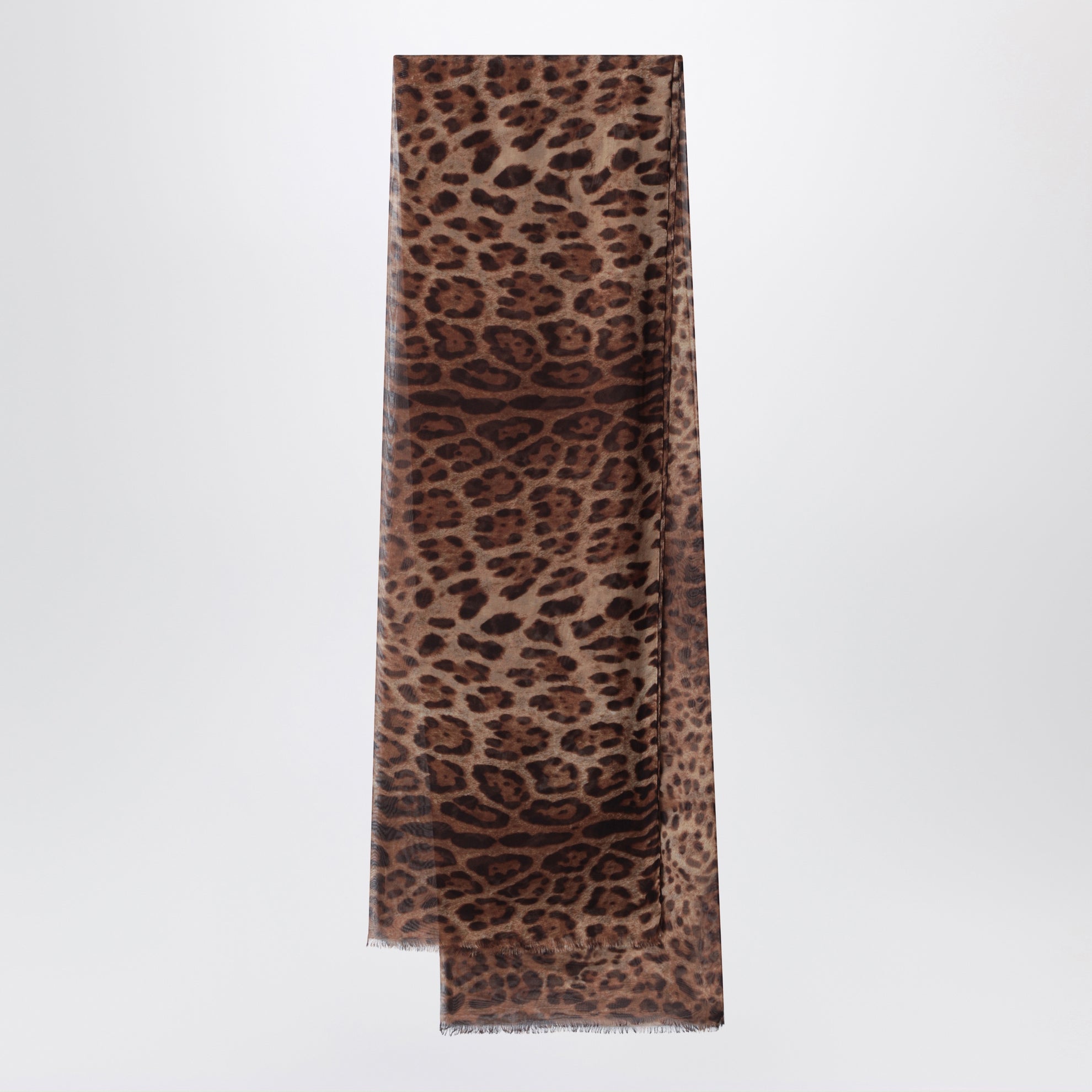 Silk stole with leopard print