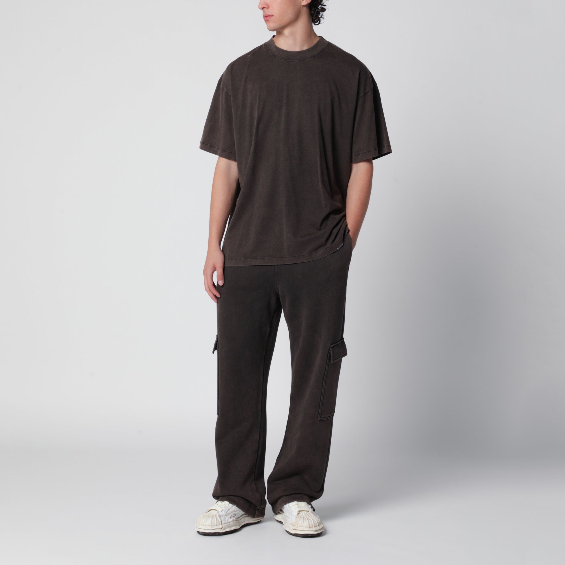 Kurzarm-T-Shirt in Kaffeebraun