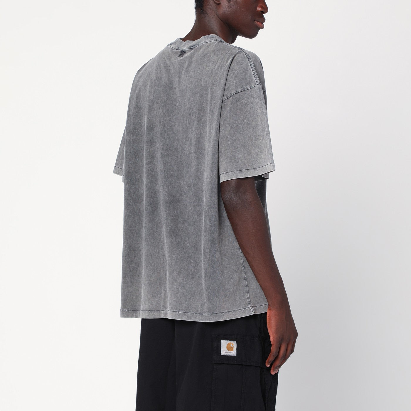 T-shirt col rond gris vintage