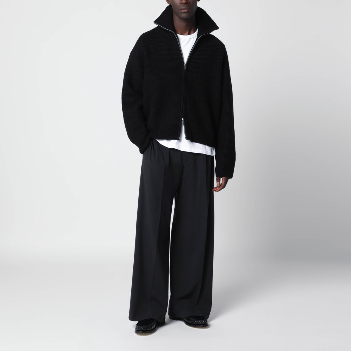 Schwarze Inno Hose aus Wollmischung