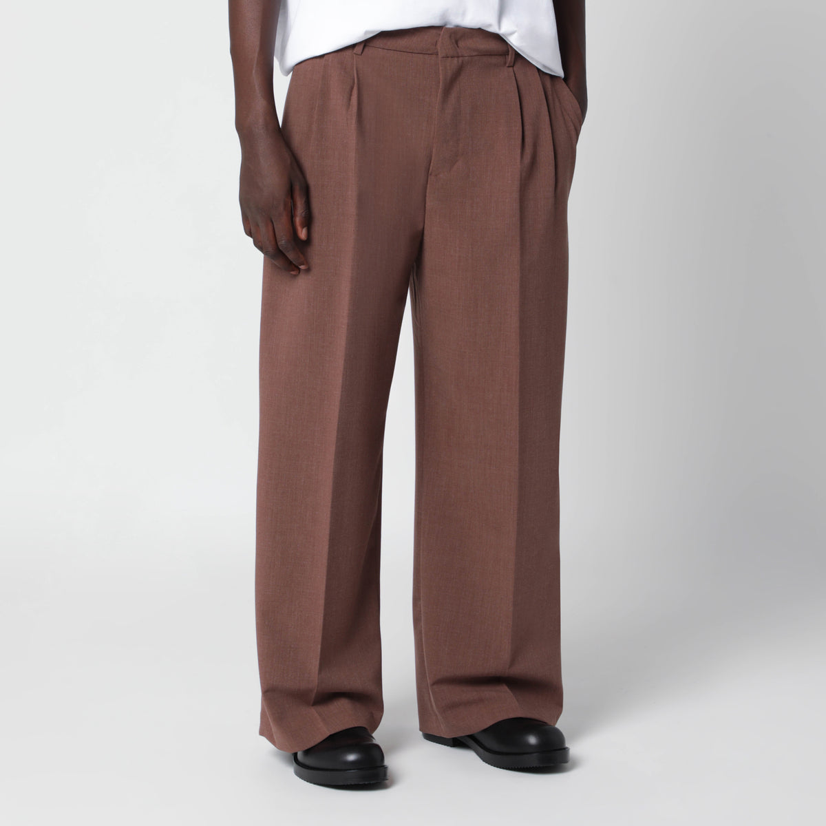 Ziegelfarbene Inno Hose aus Wollmischung