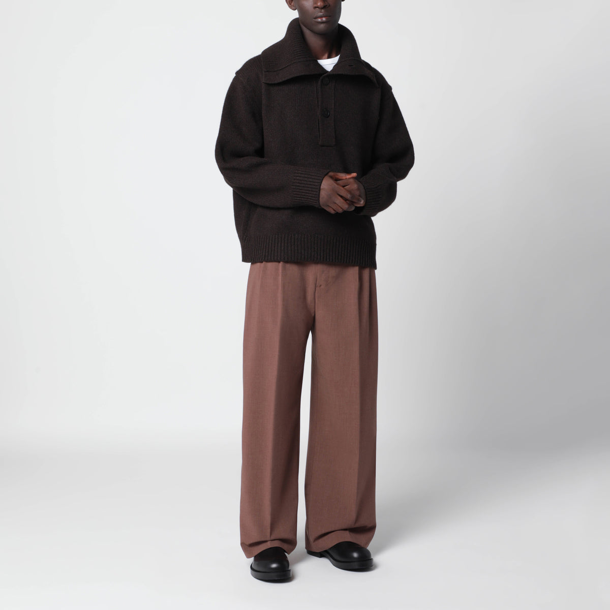 Ziegelfarbene Inno Hose aus Wollmischung