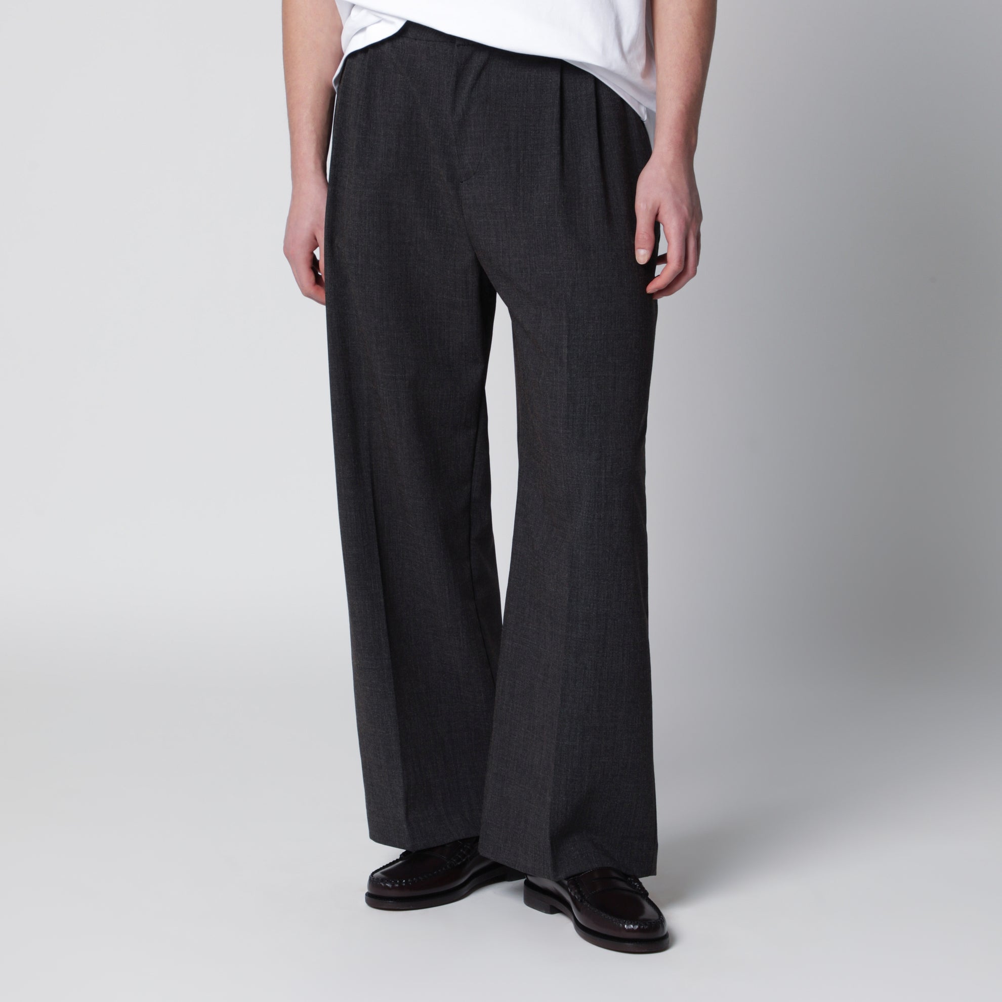 Dark grey Inno trousers in viscose blend