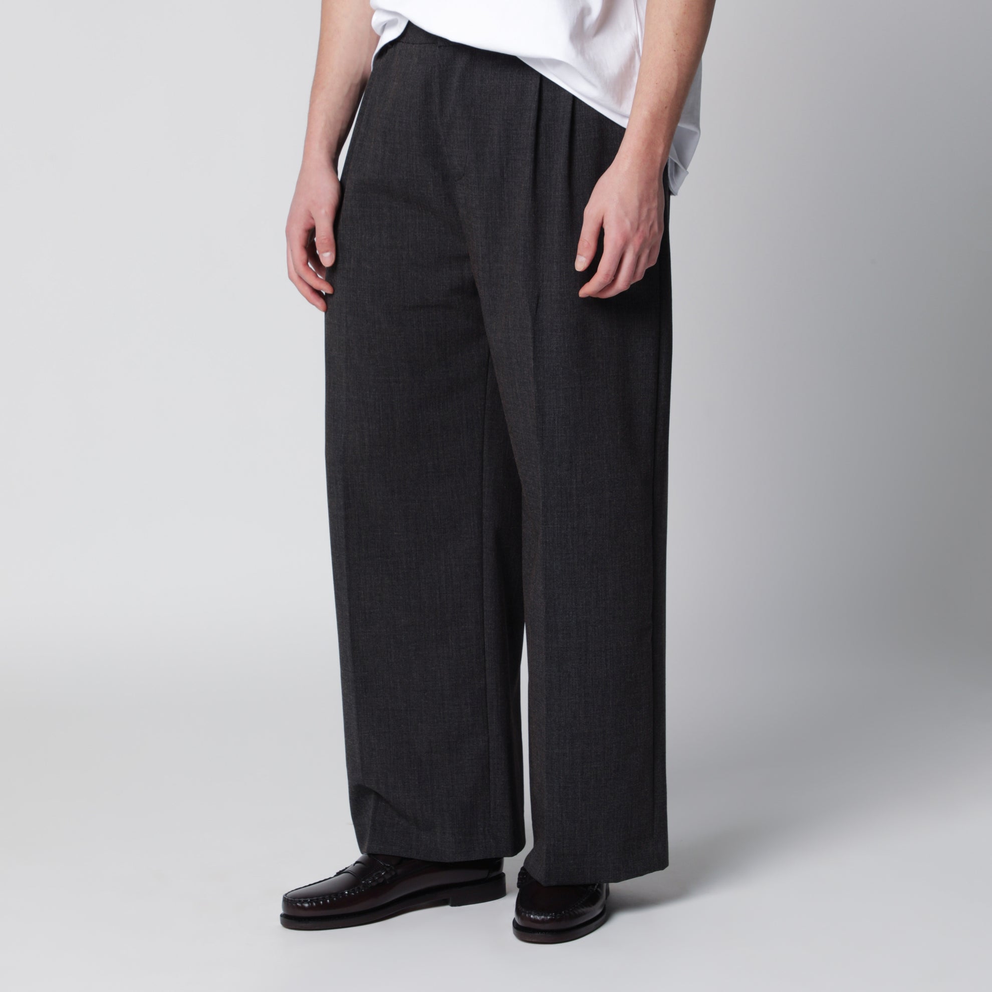 Dark grey Inno trousers in viscose blend