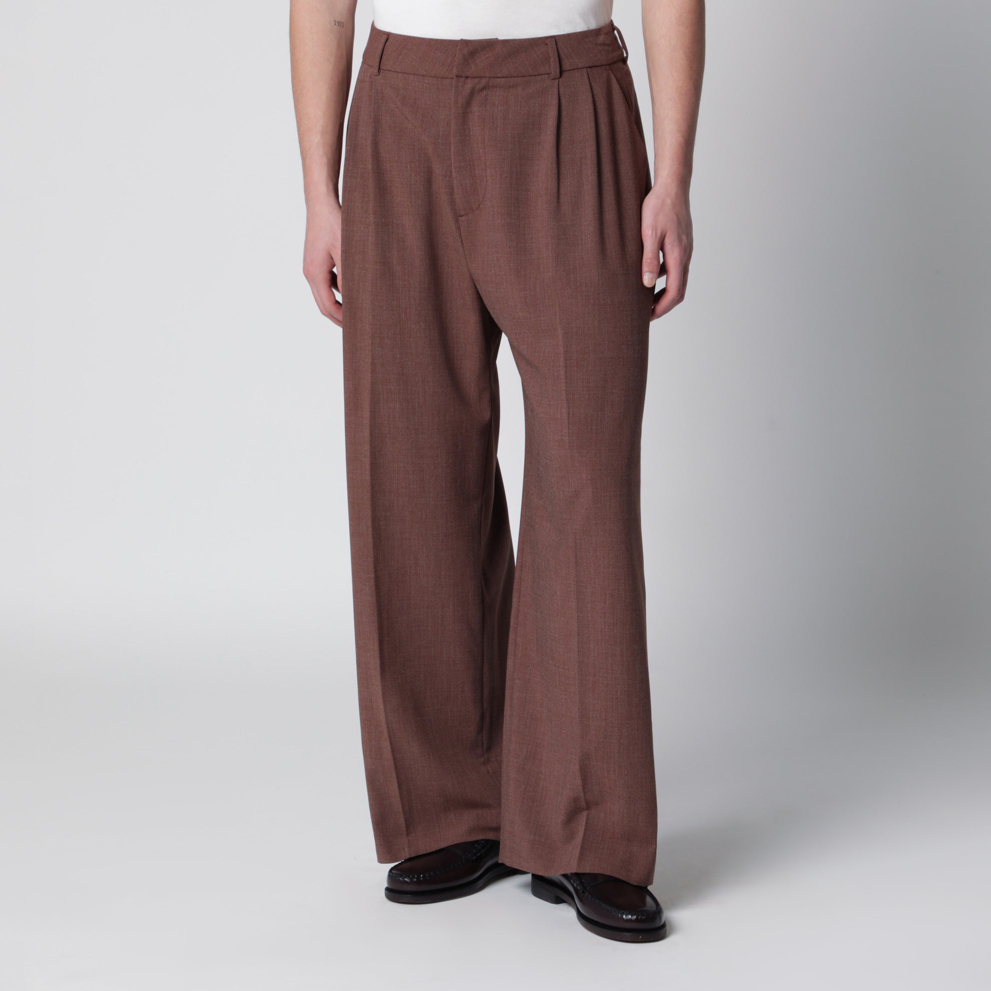Pantalone Inno color mattone in misto viscosa