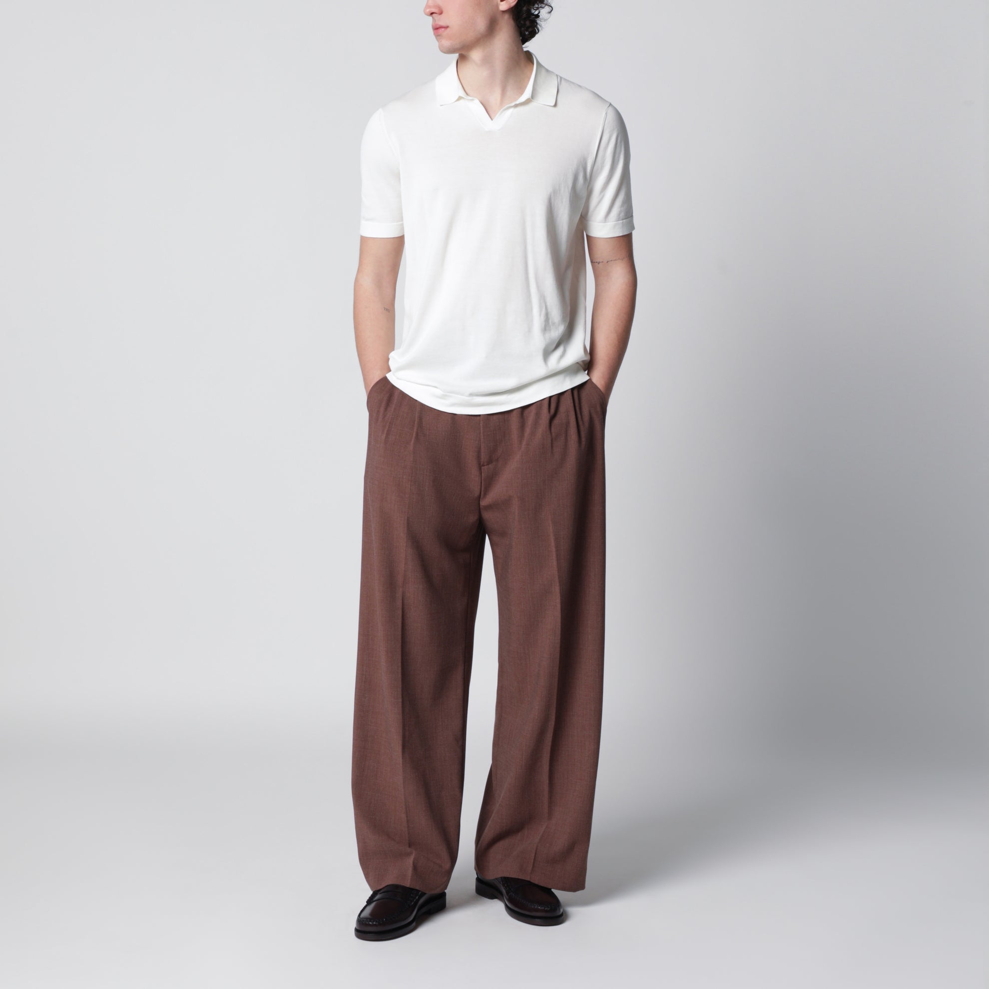 Pantalone Inno color mattone in misto viscosa