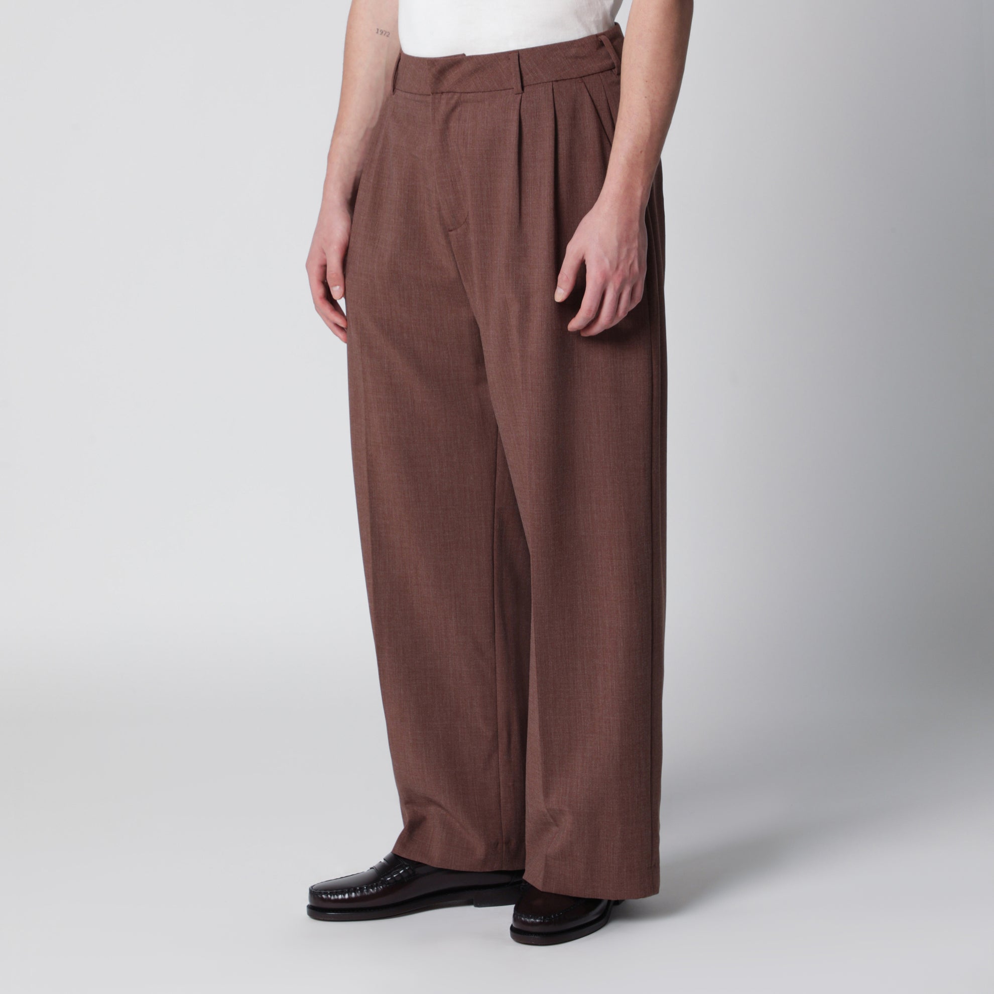 Pantalone Inno color mattone in misto viscosa