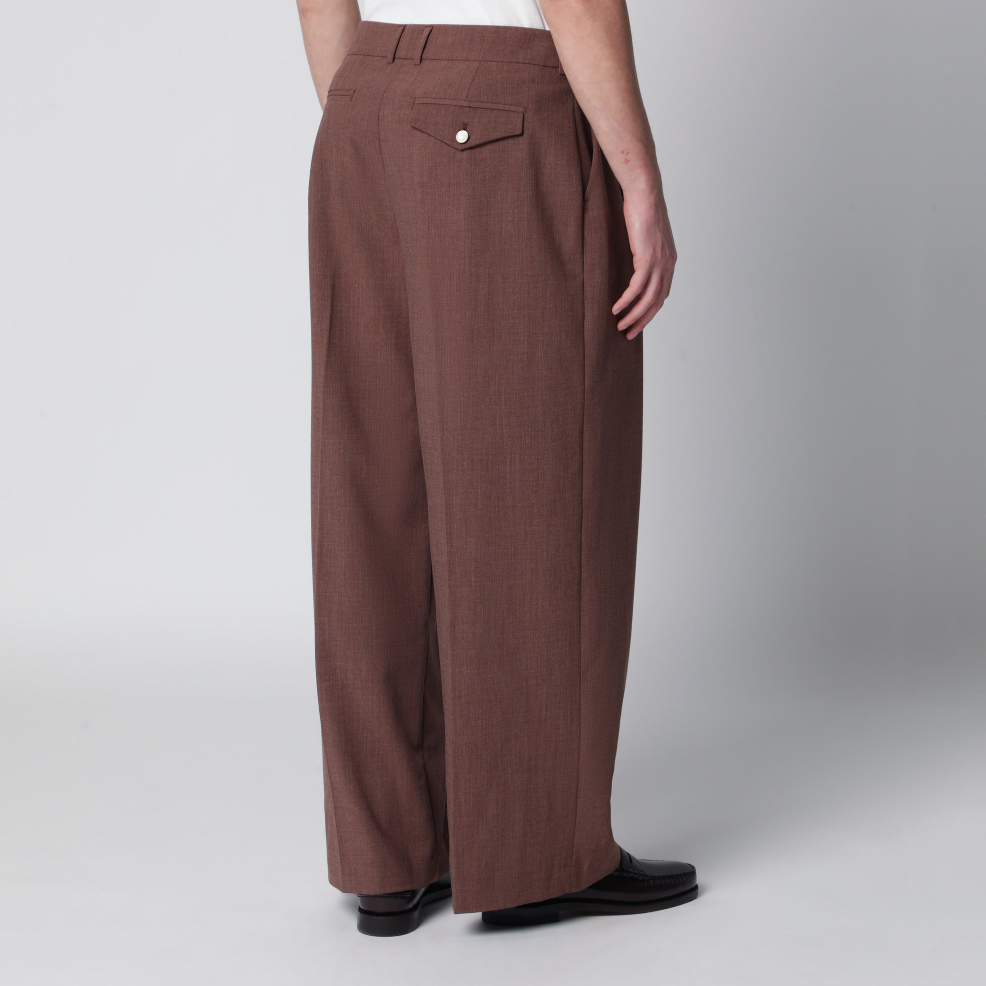 Pantalone Inno color mattone in misto viscosa