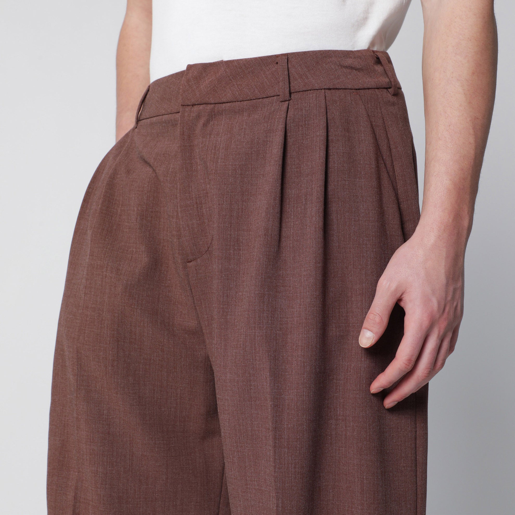 Pantalone Inno color mattone in misto viscosa