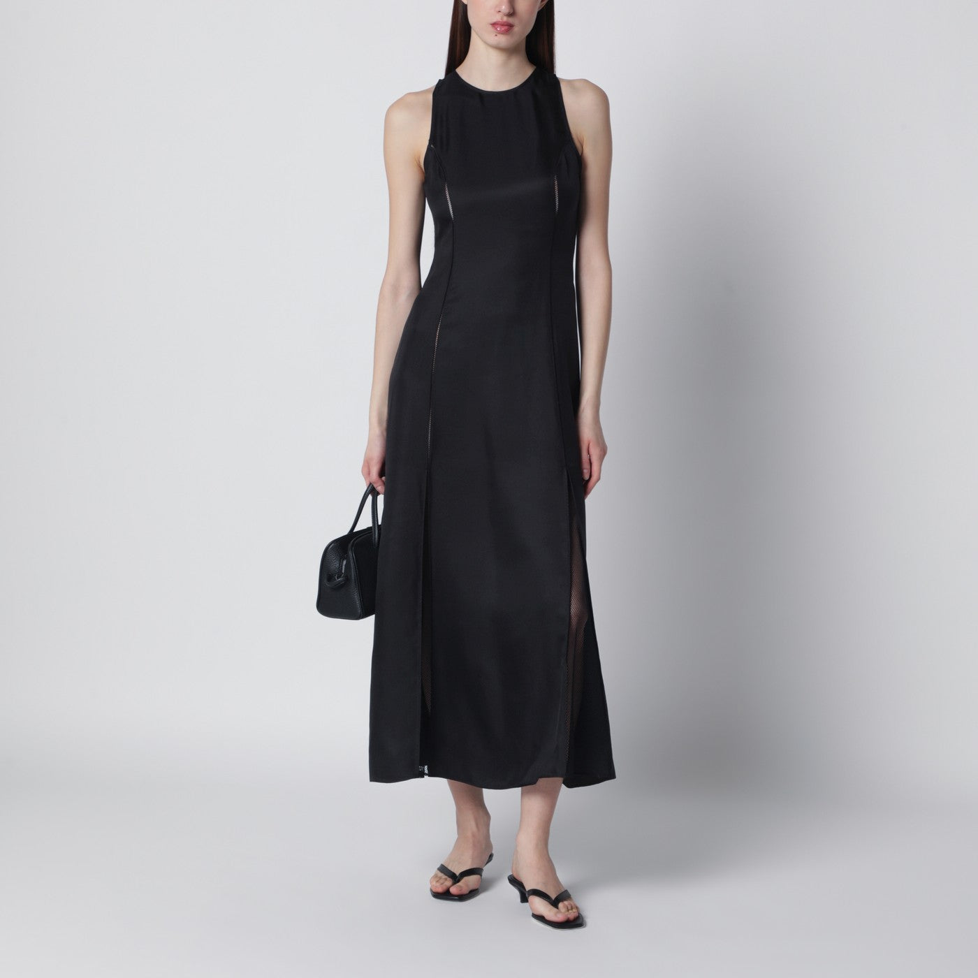 Abito Iraka in twill di seta nero