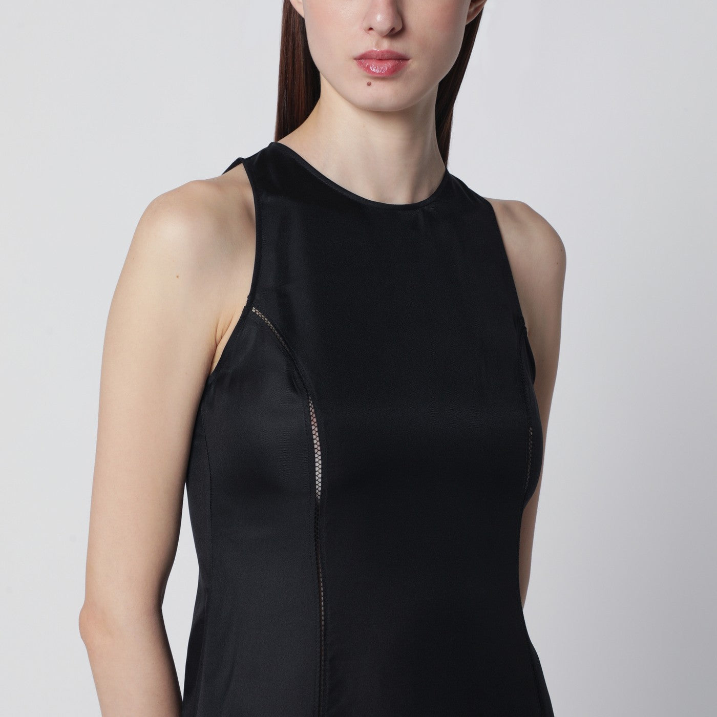 Abito Iraka in twill di seta nero
