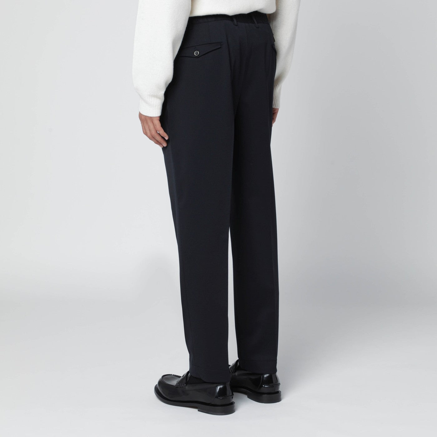 Pantalone blu in misto lana