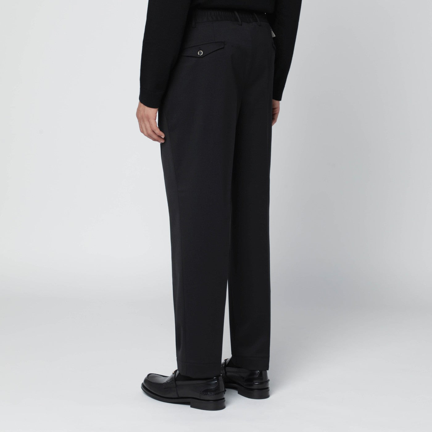 Black wool blend trousers