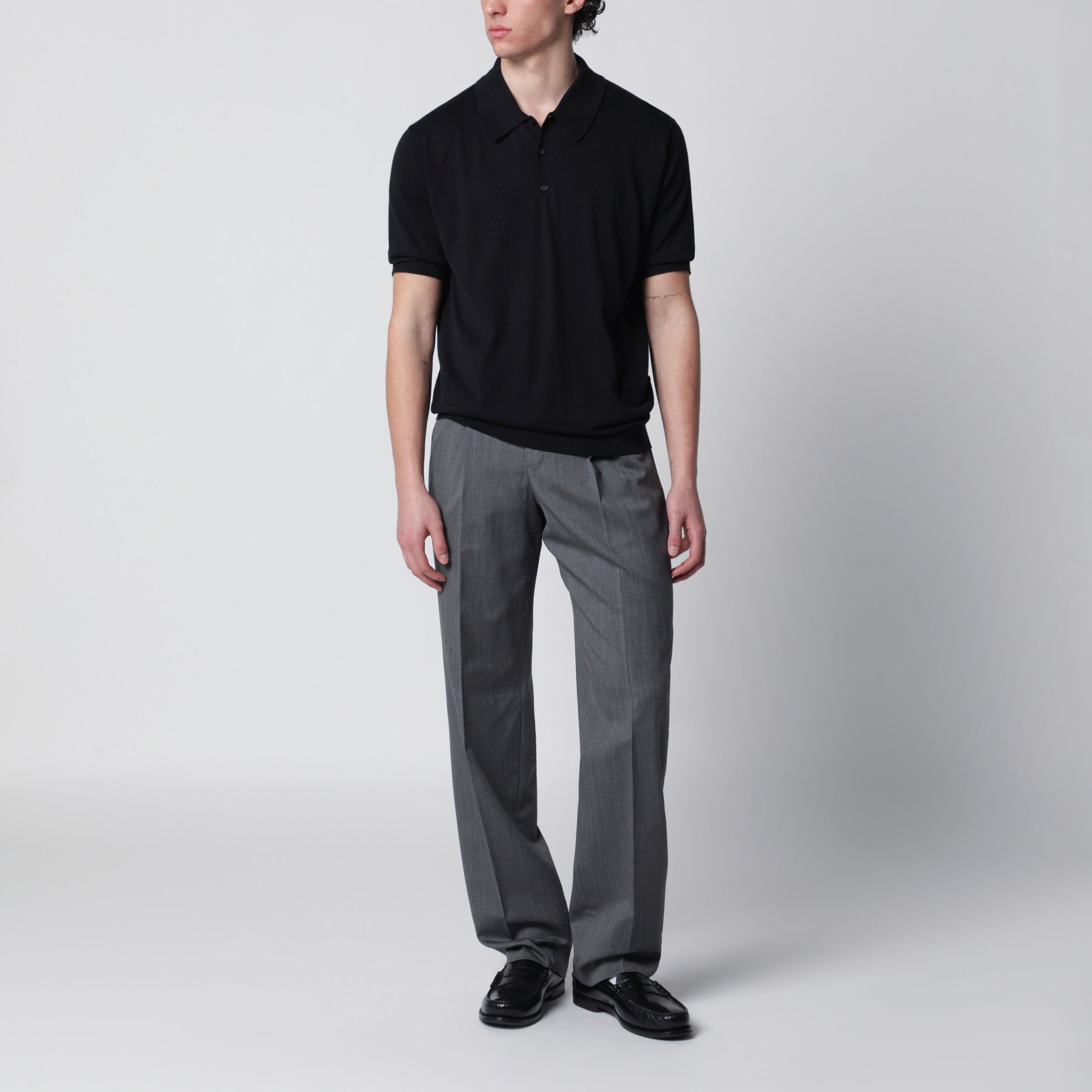 Polo Isis nera in cotone