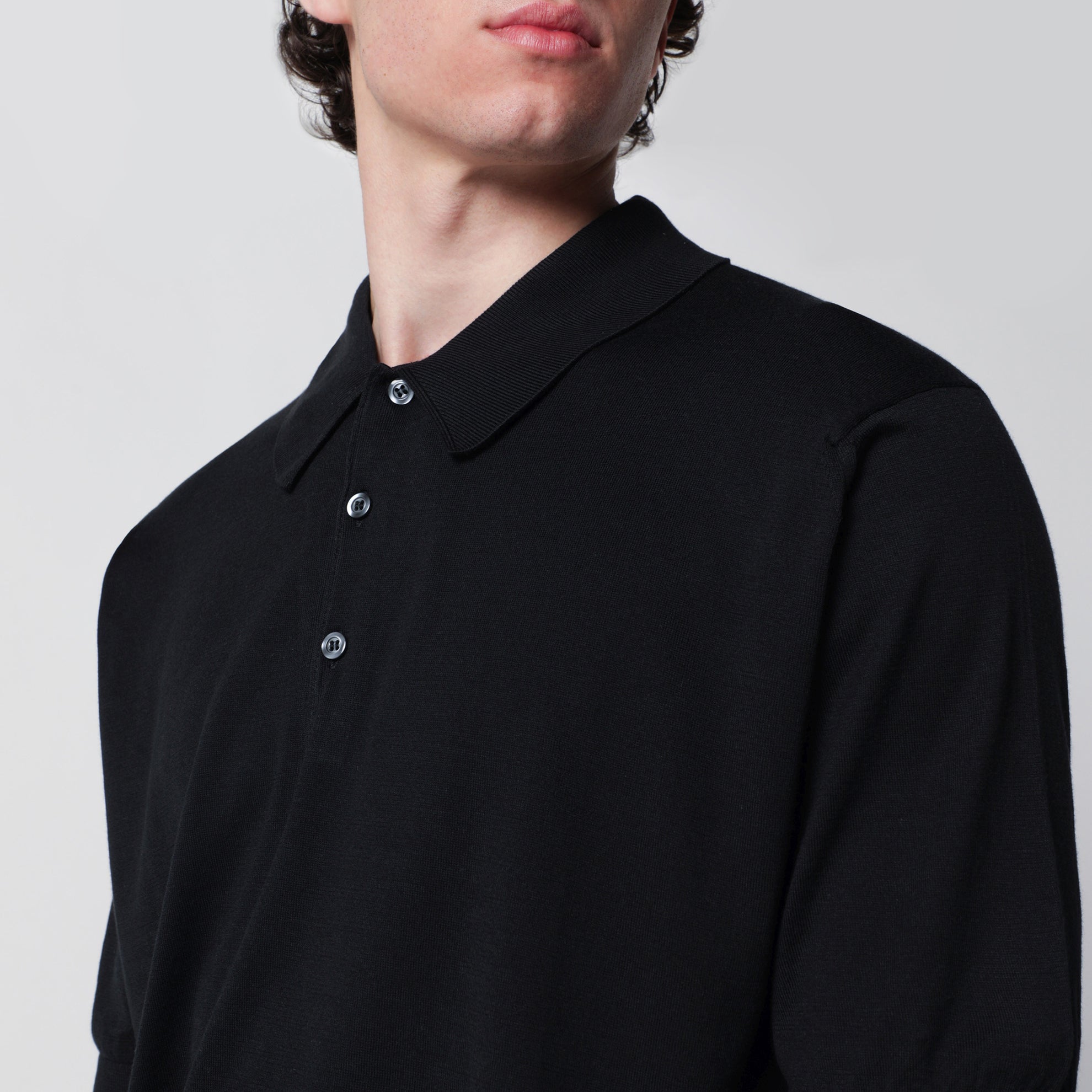 Polo Isis nera in cotone
