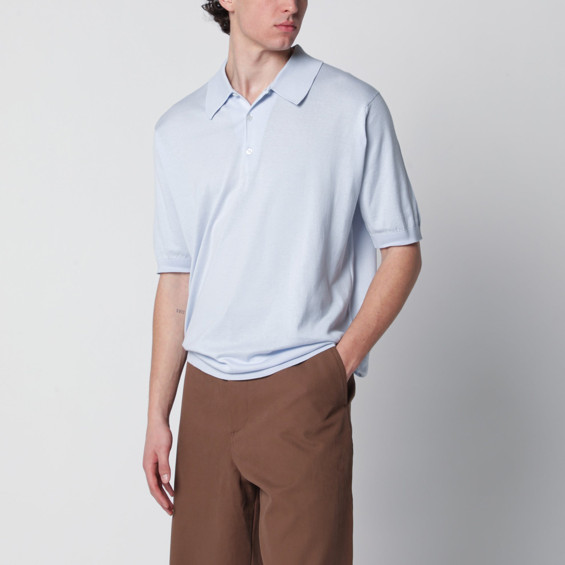Polo Isis azzurra in cotone