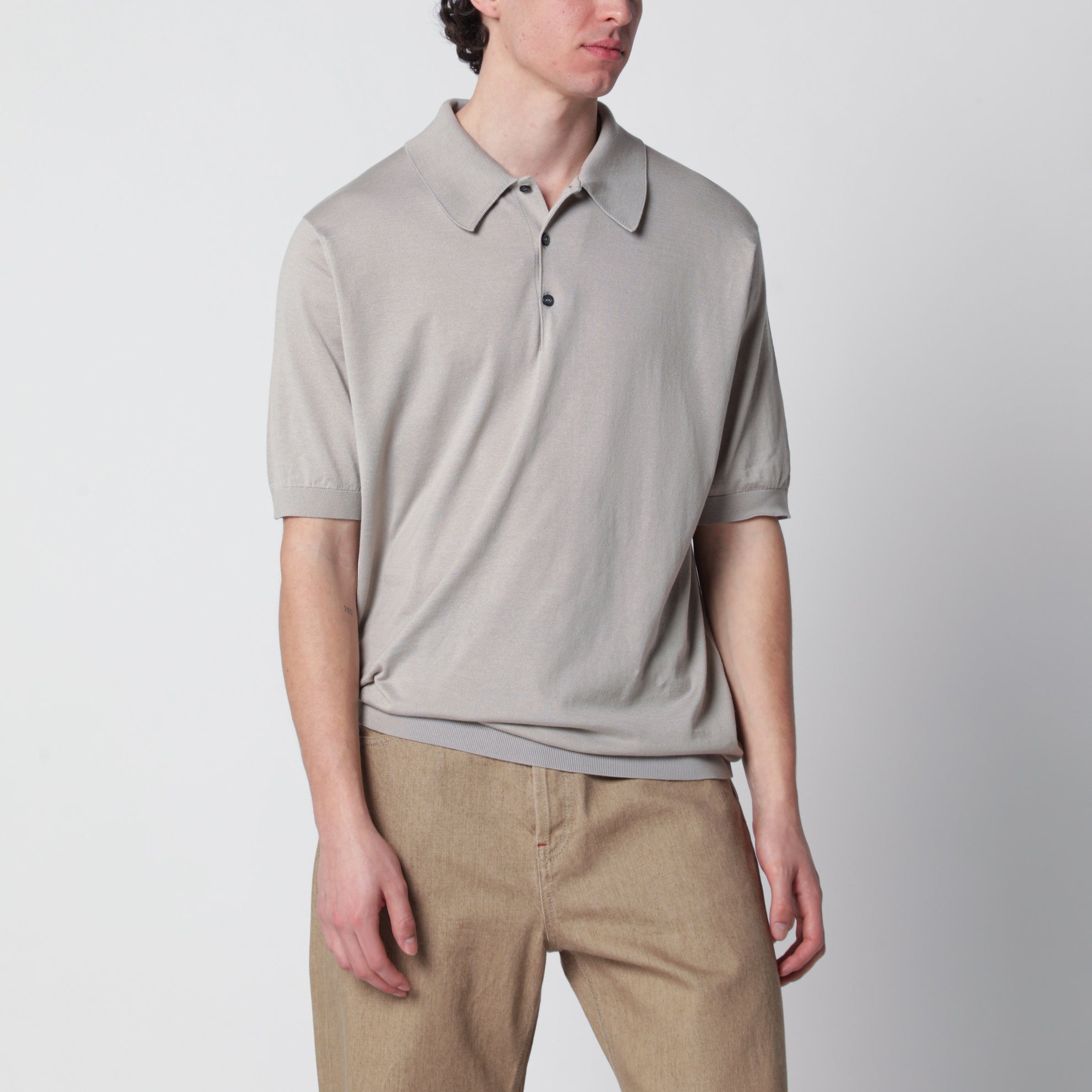 Polo Isis beige chiara in cotone