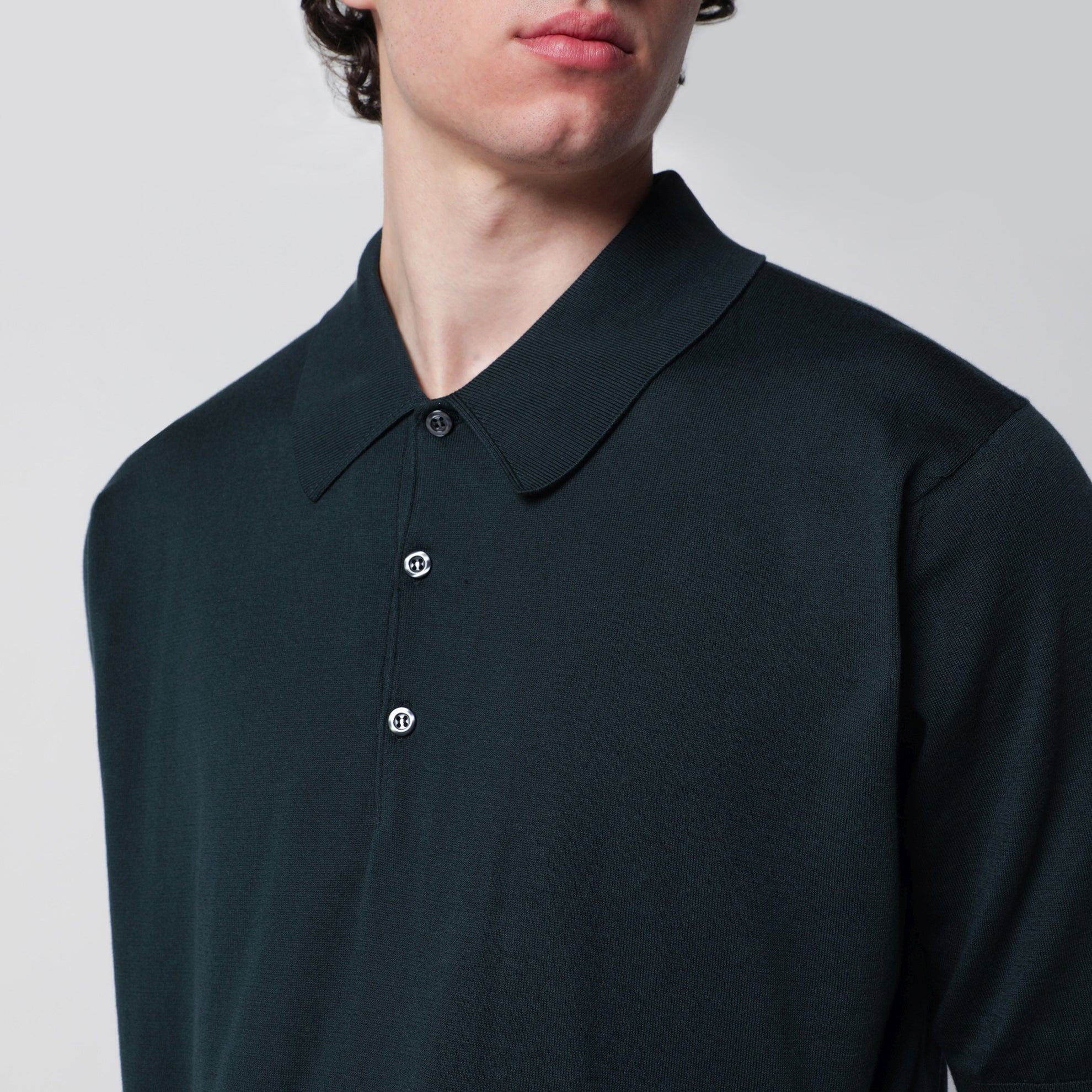 Polo Isis verde foresta in cotone