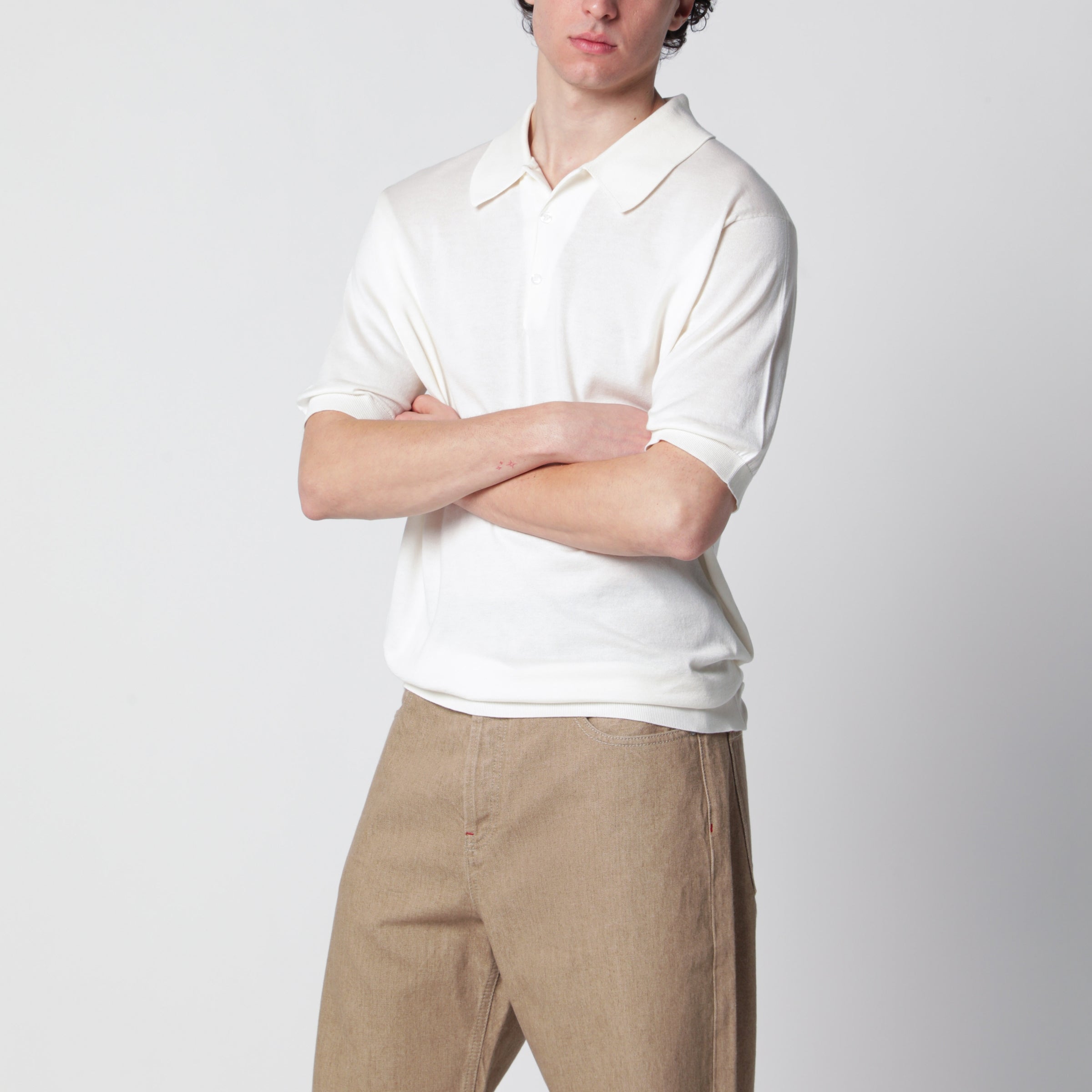 John Smedley Isis white cotton polo shirt | TheDoubleF