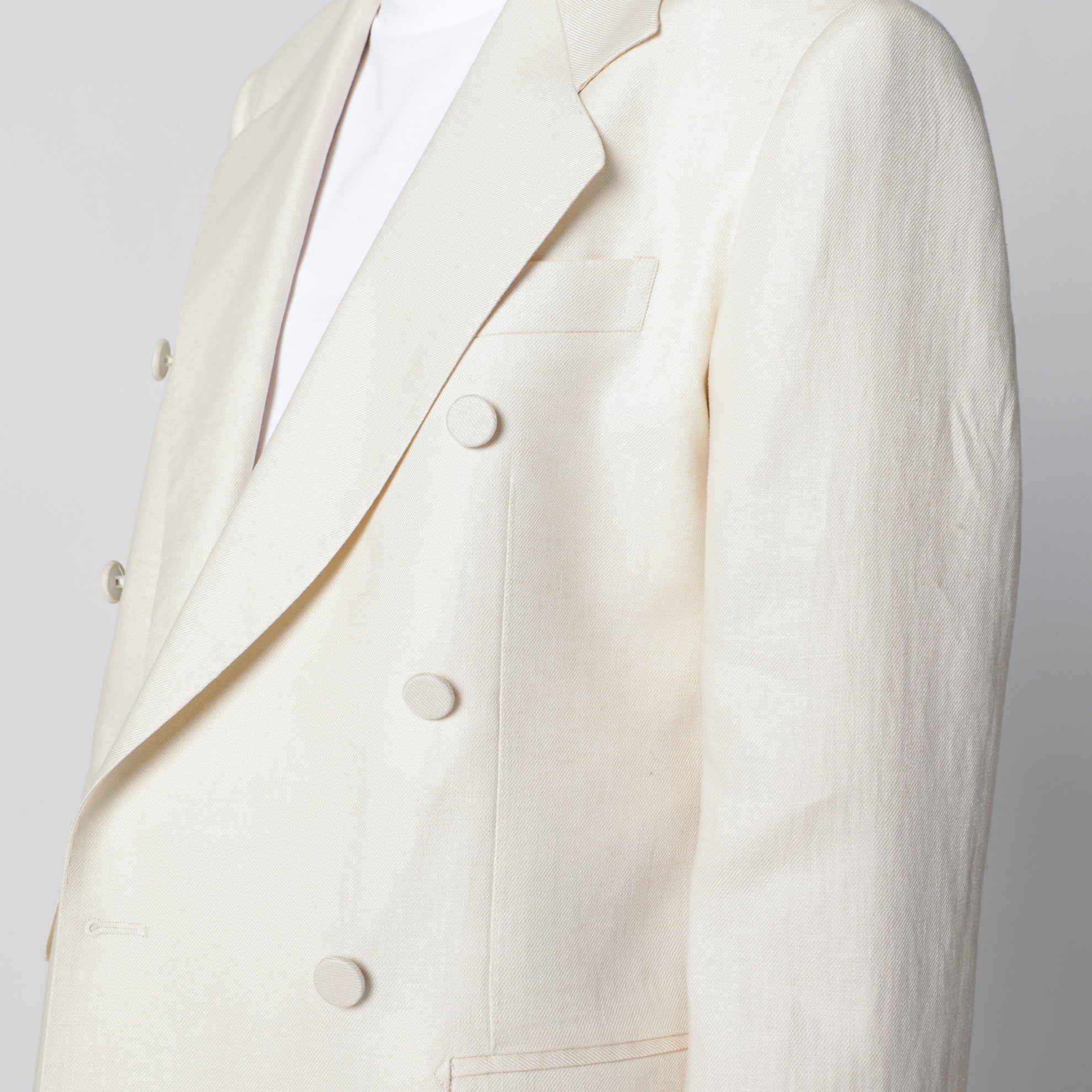 Blazer monopetto in lino color burro