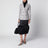 Giacca doppiopetto grigio perla in lana e cashmere