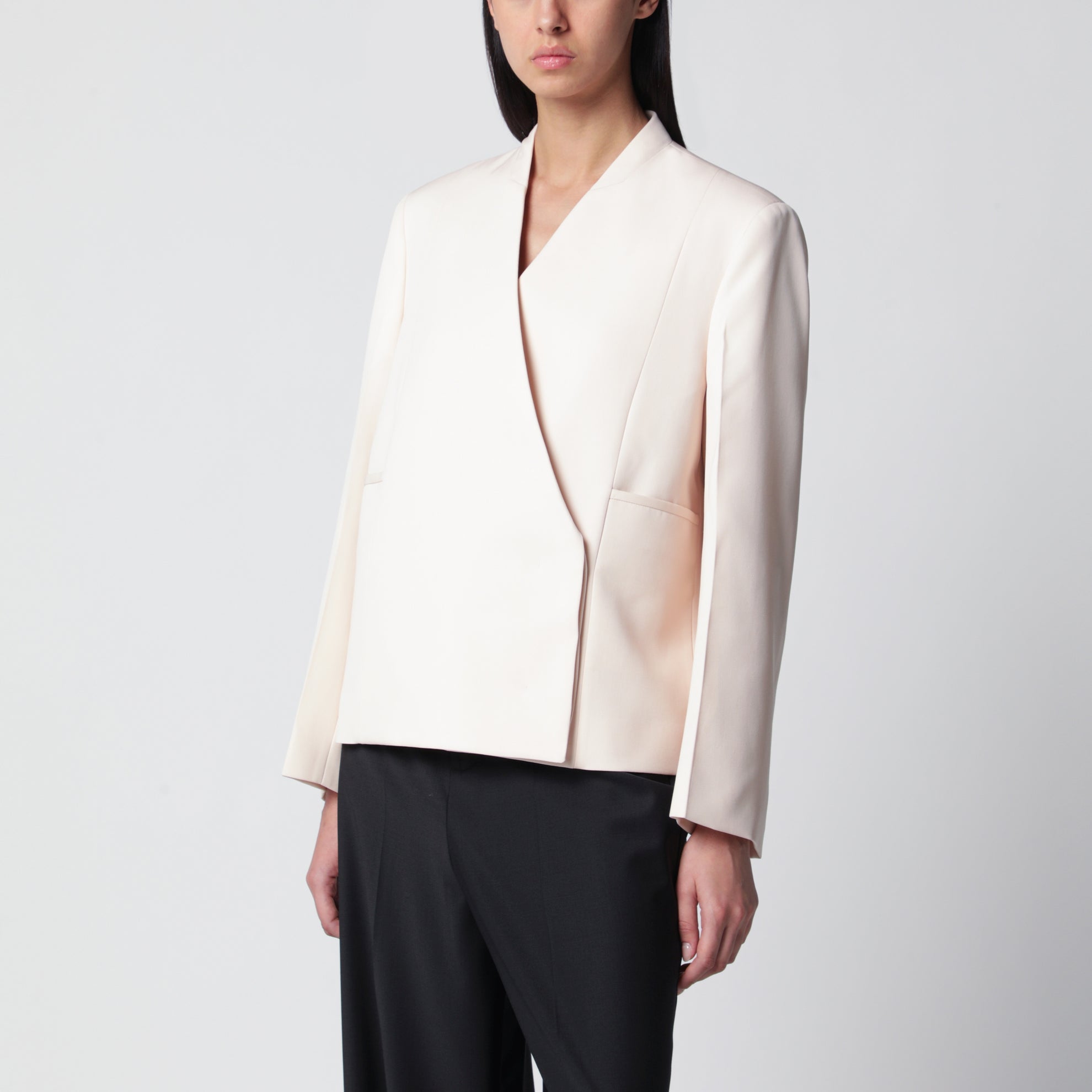 Blazer in lana color toile
