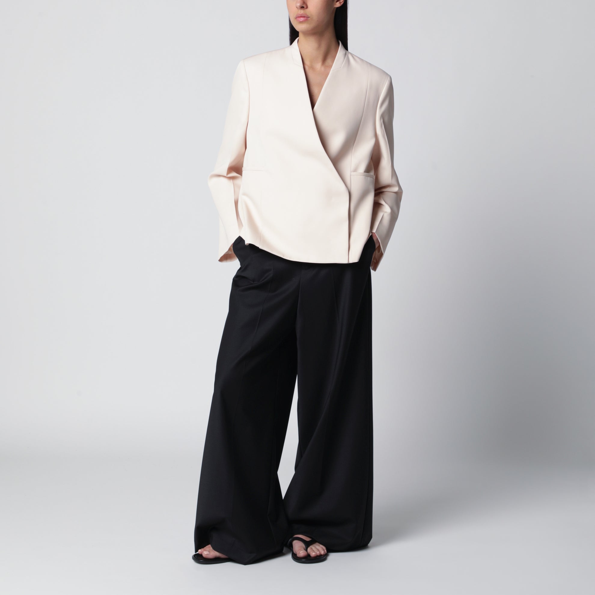 Blazer in lana color toile
