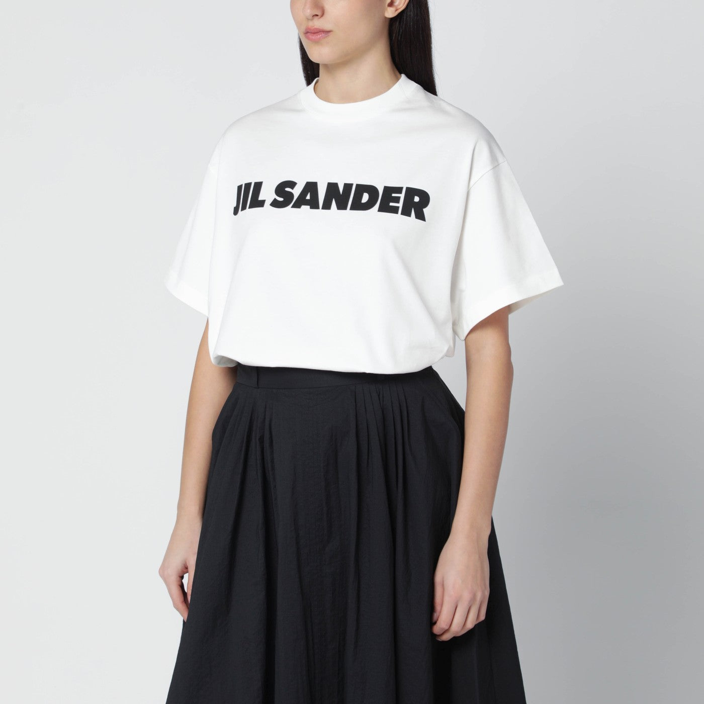 T-shirt large blanc avec logo