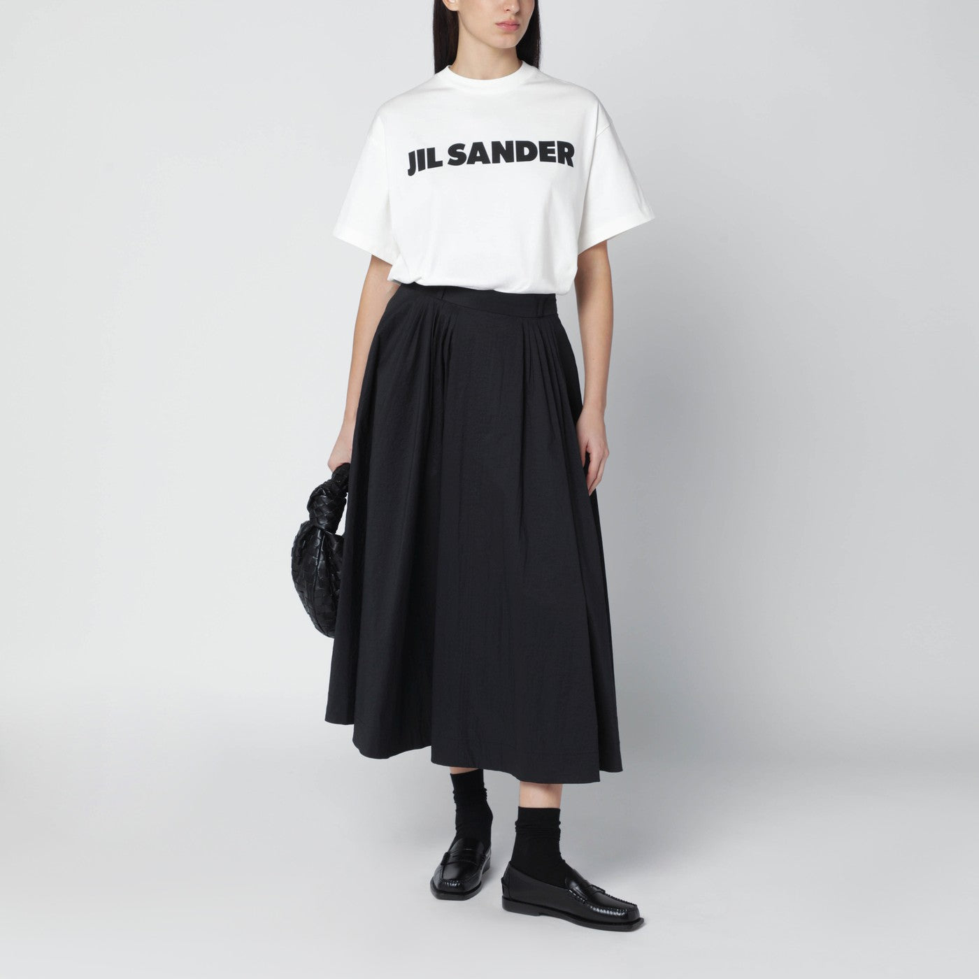 T-shirt large blanc avec logo