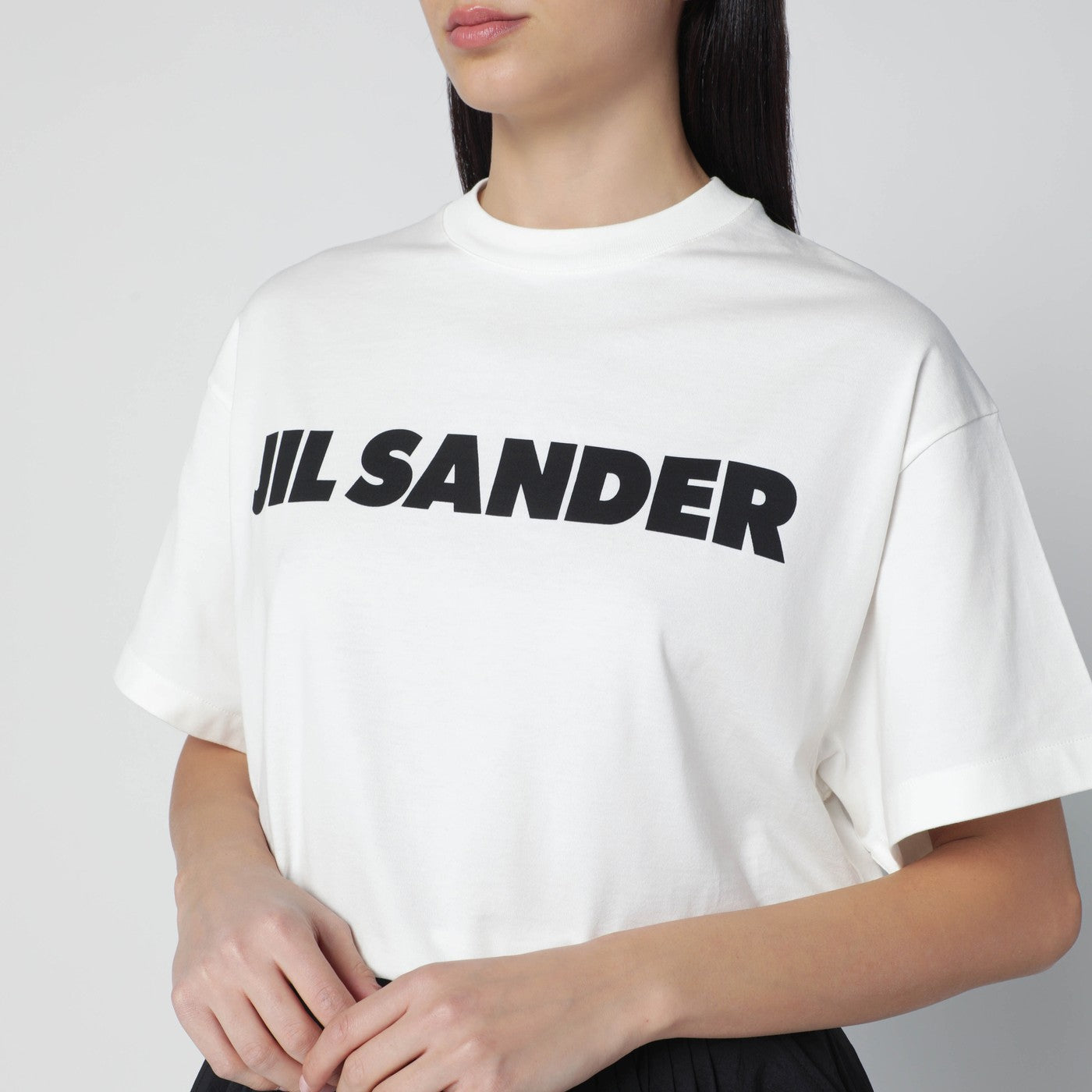 T-shirt large blanc avec logo