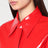 Shiny linen shirt with red tie