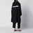 Mid-length hooded parka in waterproof cotton, black