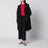 Mid-length hooded parka in waterproof cotton, black