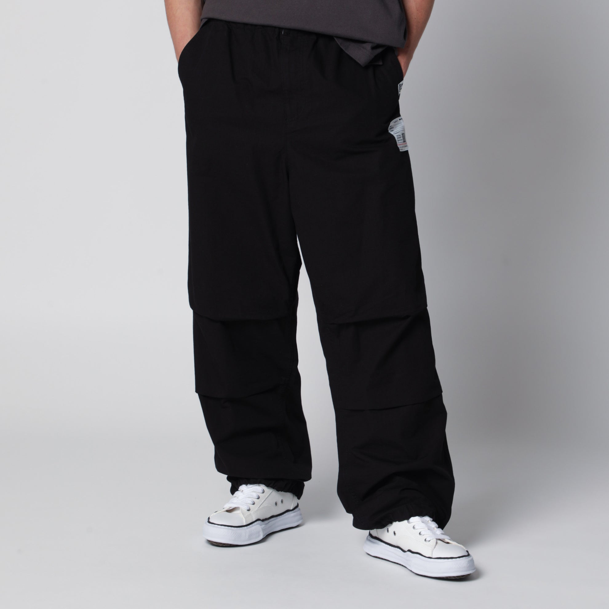 Pantaloni paracadute in ripstop di cotone neri