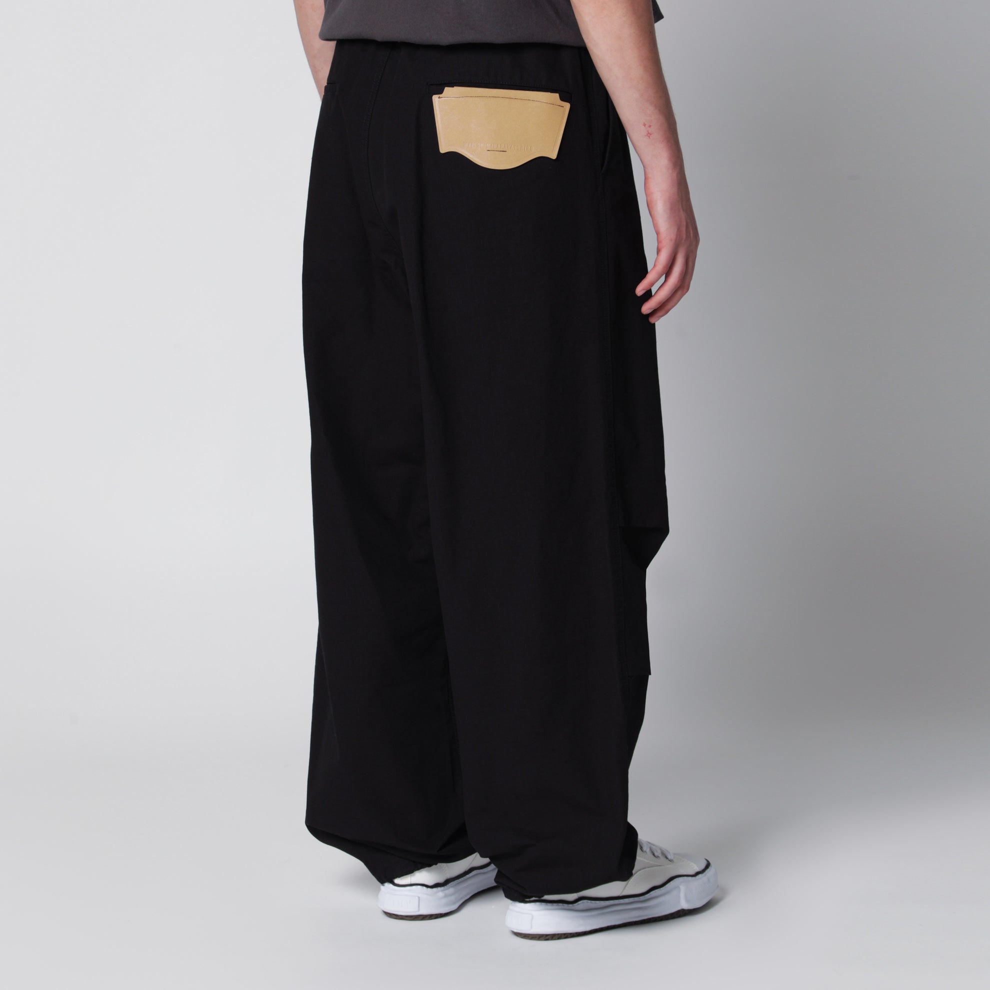 Pantaloni paracadute in ripstop di cotone neri