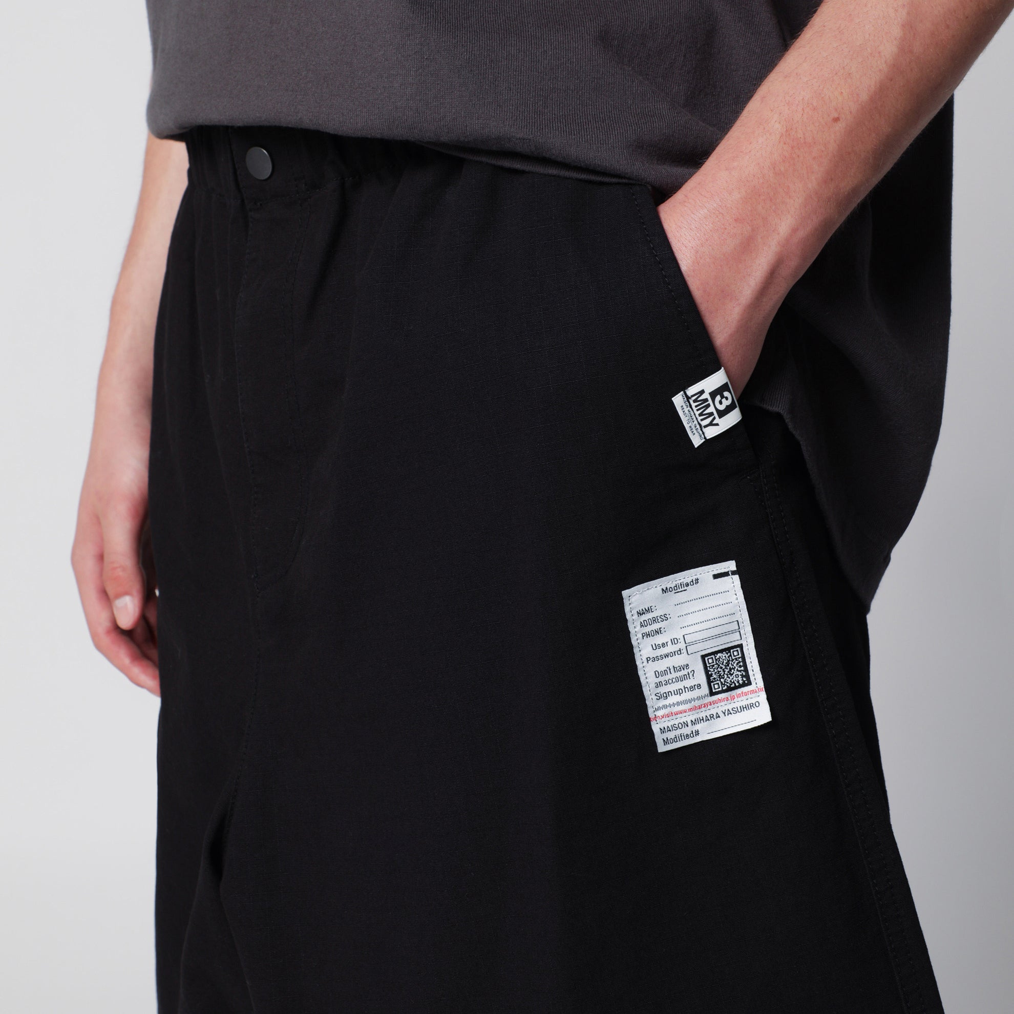 Pantaloni paracadute in ripstop di cotone neri