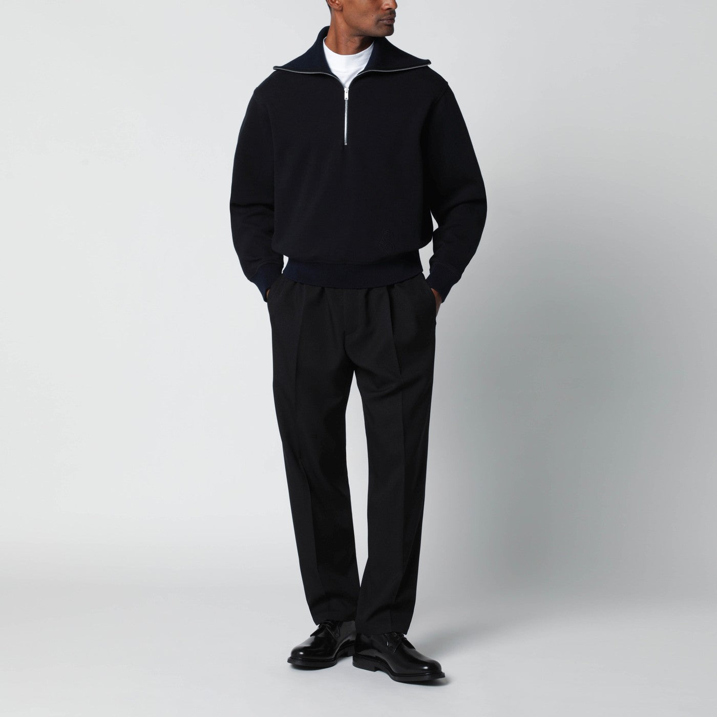 Jil Sander Navy blue half-zip sweatshirt | TheDoubleF