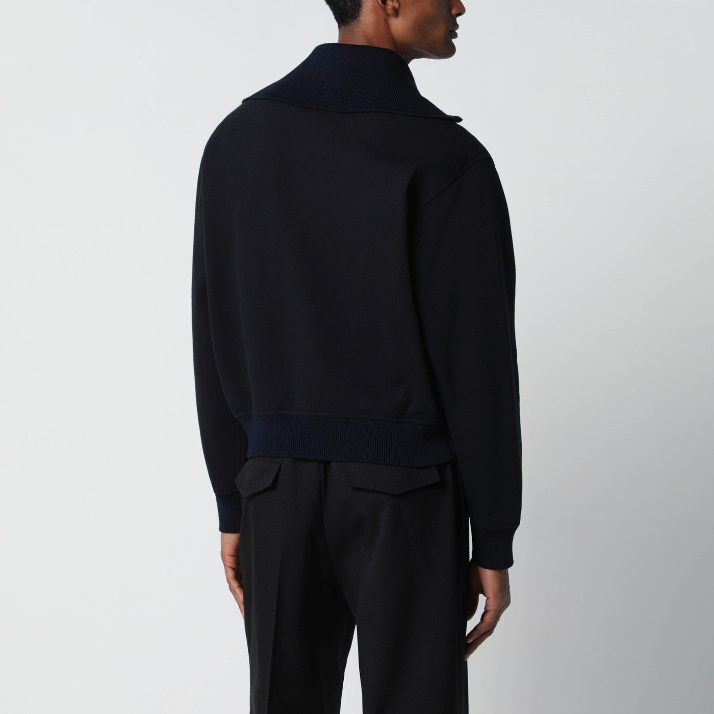 Jil Sander Navy blue half-zip sweatshirt | TheDoubleF