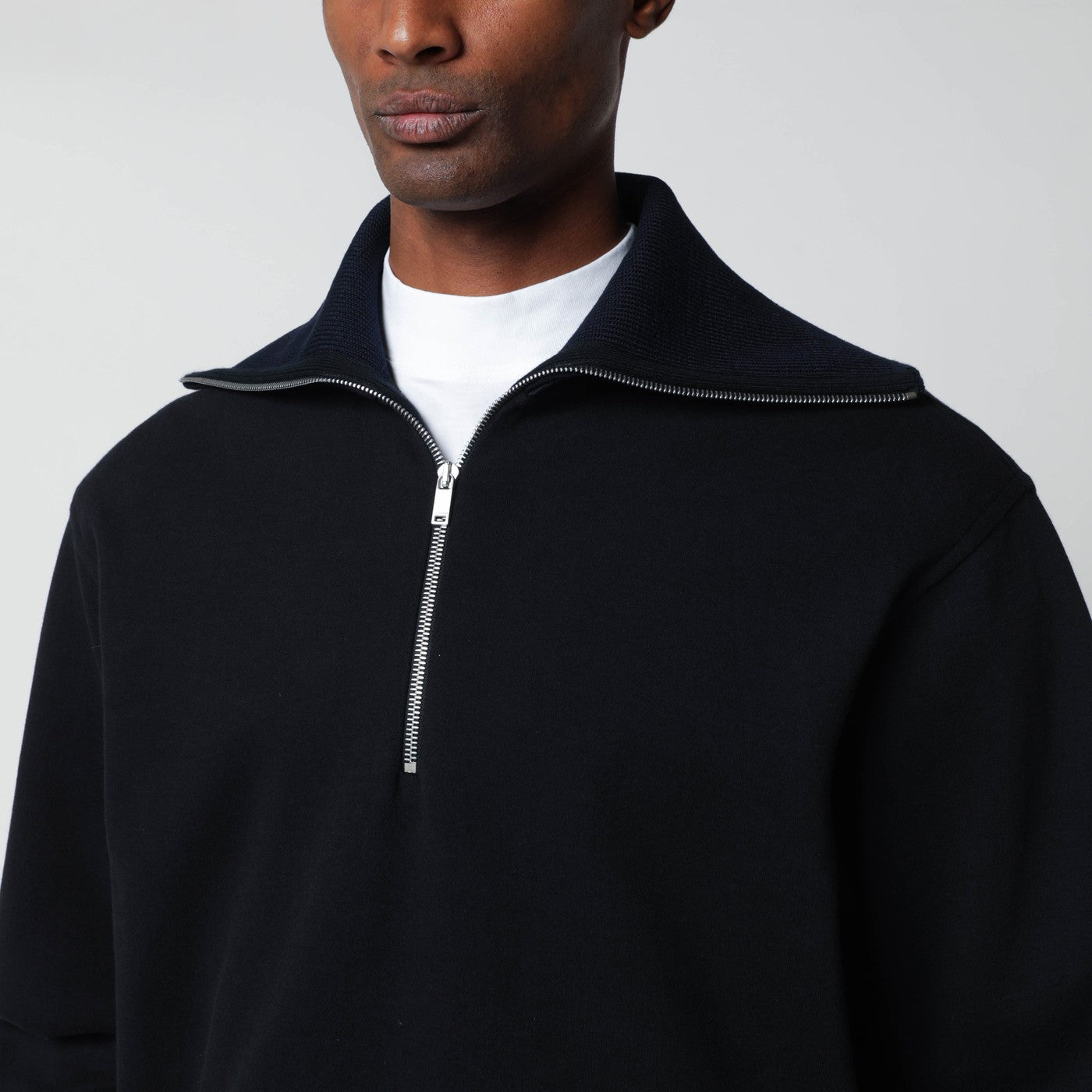Jil Sander Navy blue half-zip sweatshirt | TheDoubleF