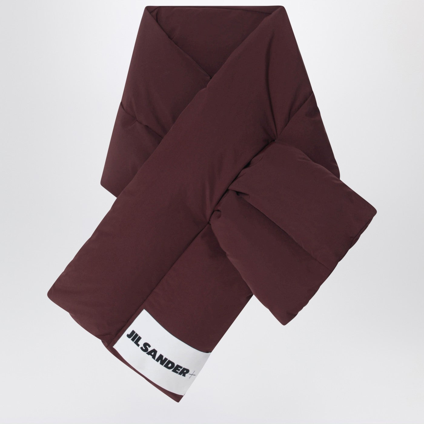 Plum padded scarf with logo