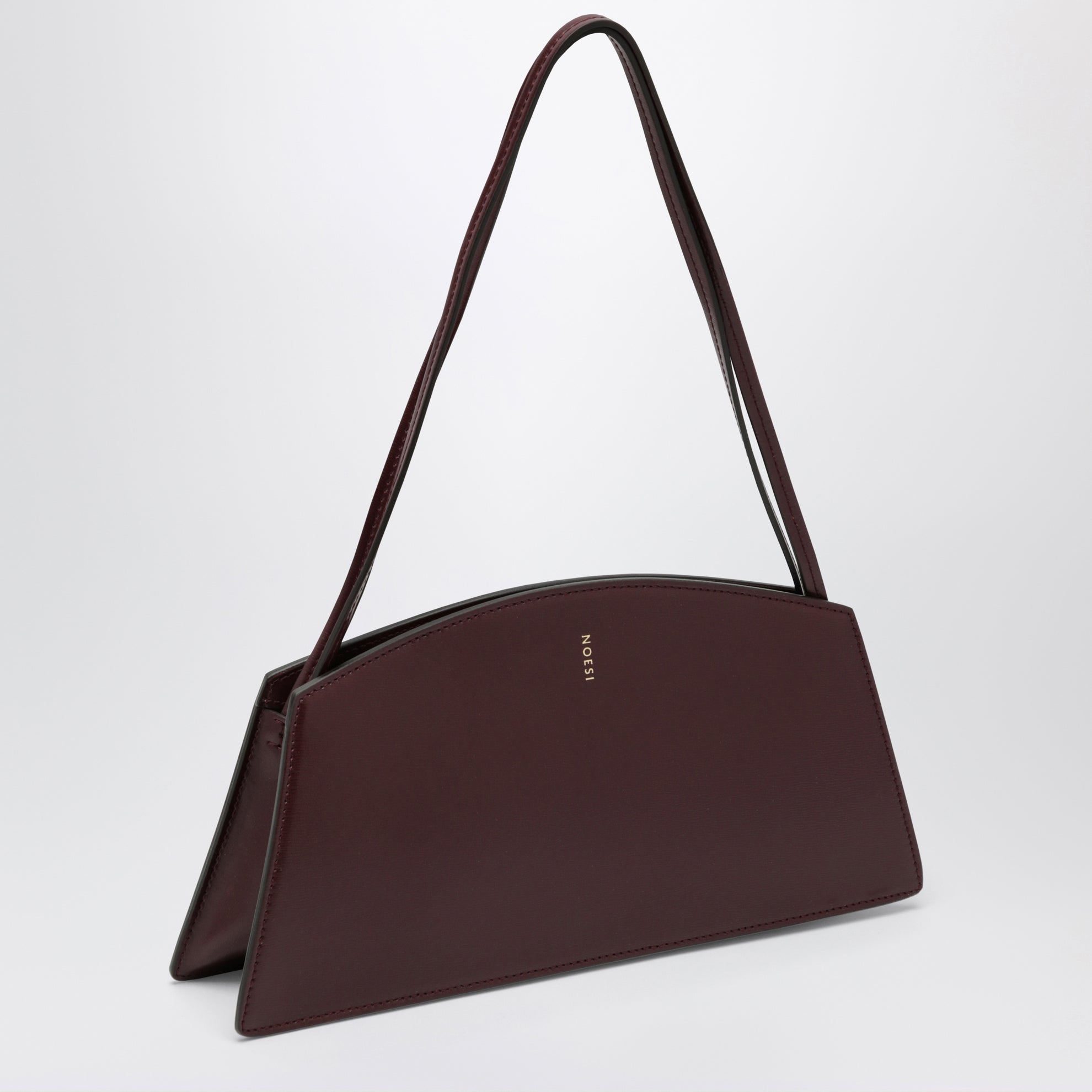 Borsa Jade color prugna in pelle liscia